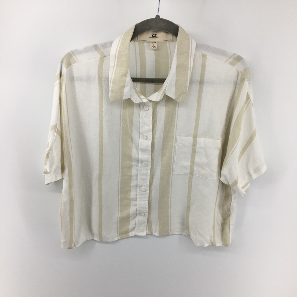 Thread & Supply Button Down Cropped Shirt